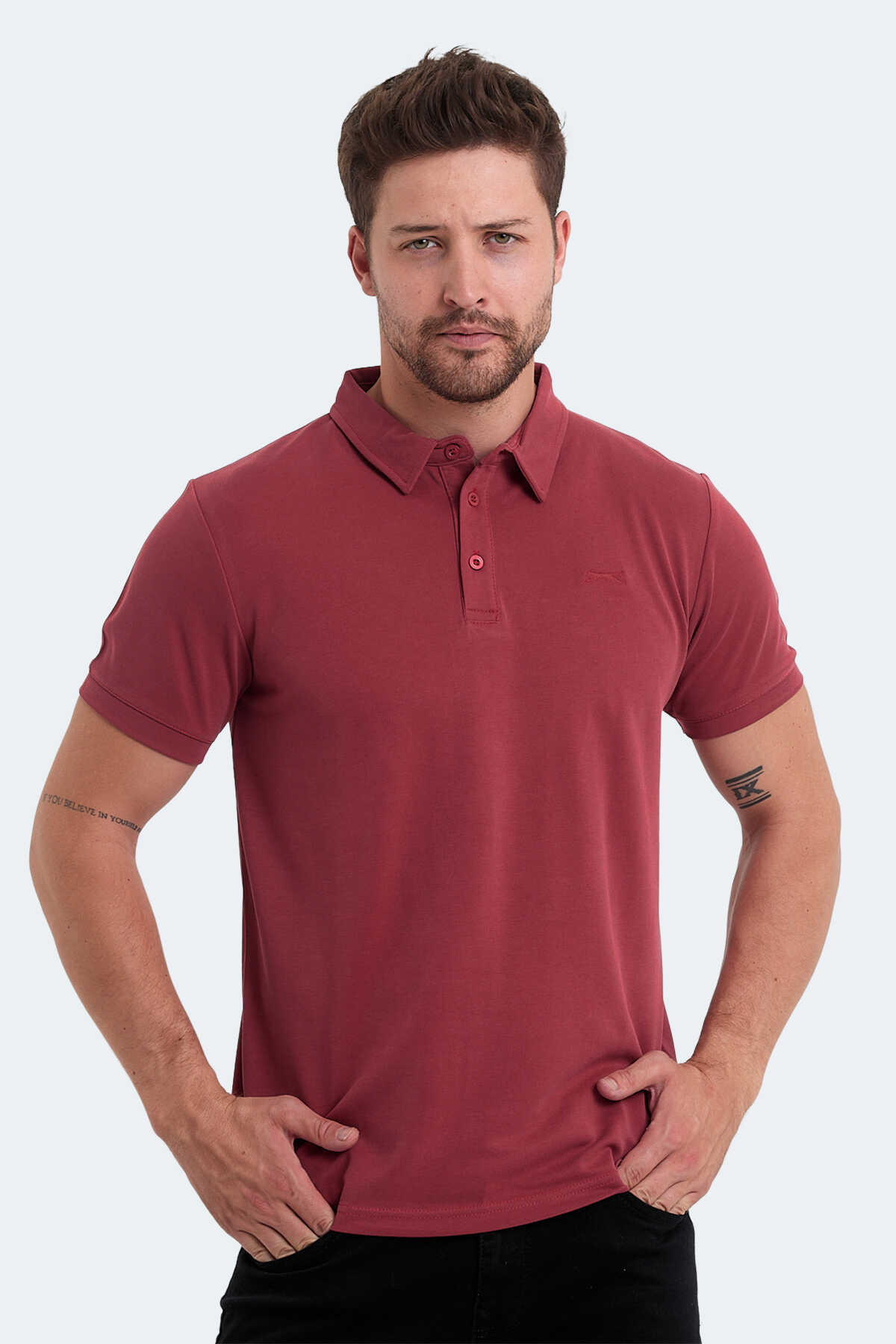Slazenger - Slazenger KUGGA Erkek Tişört Bordo