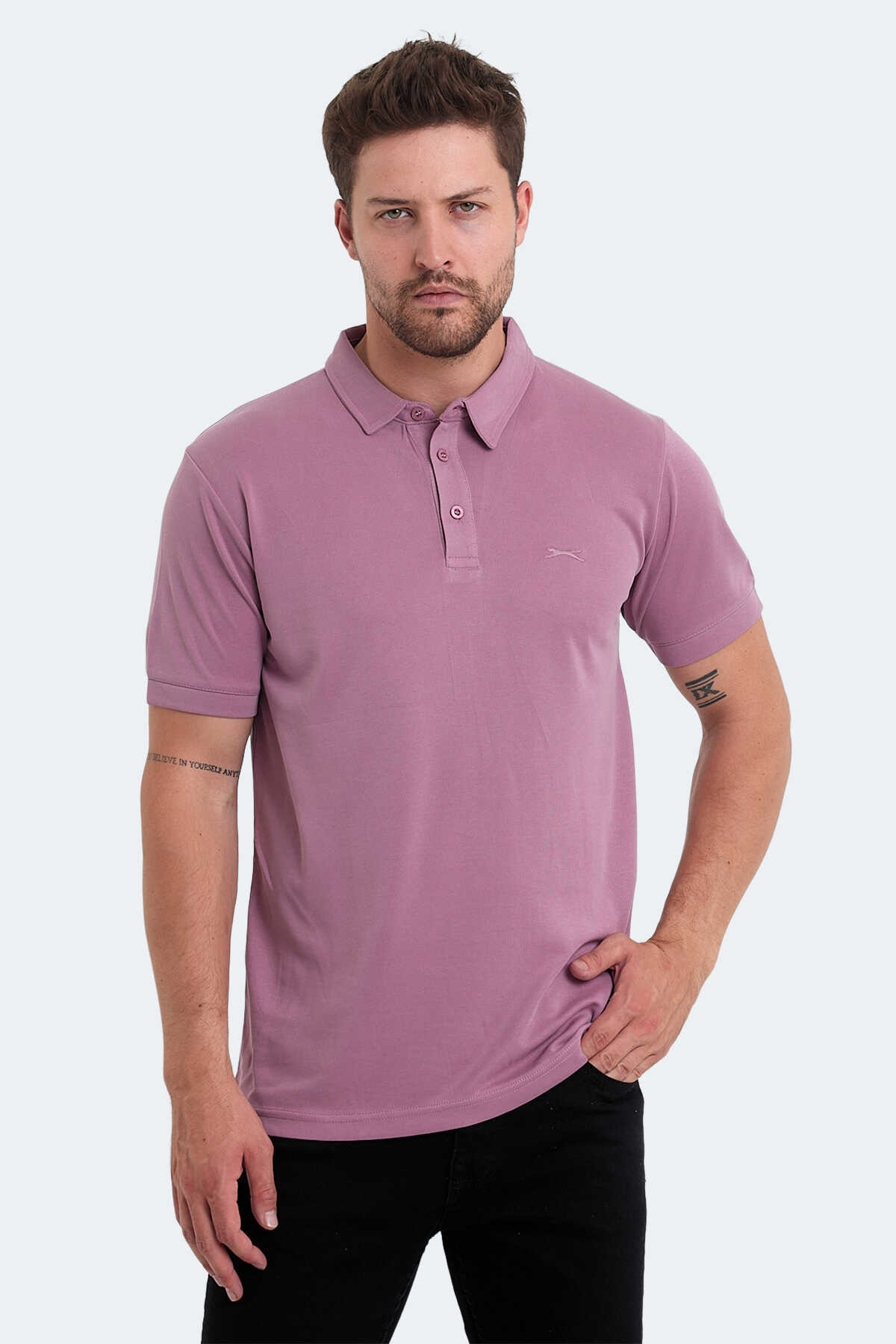 Slazenger - Slazenger KUGGA Erkek Tişört Pudra