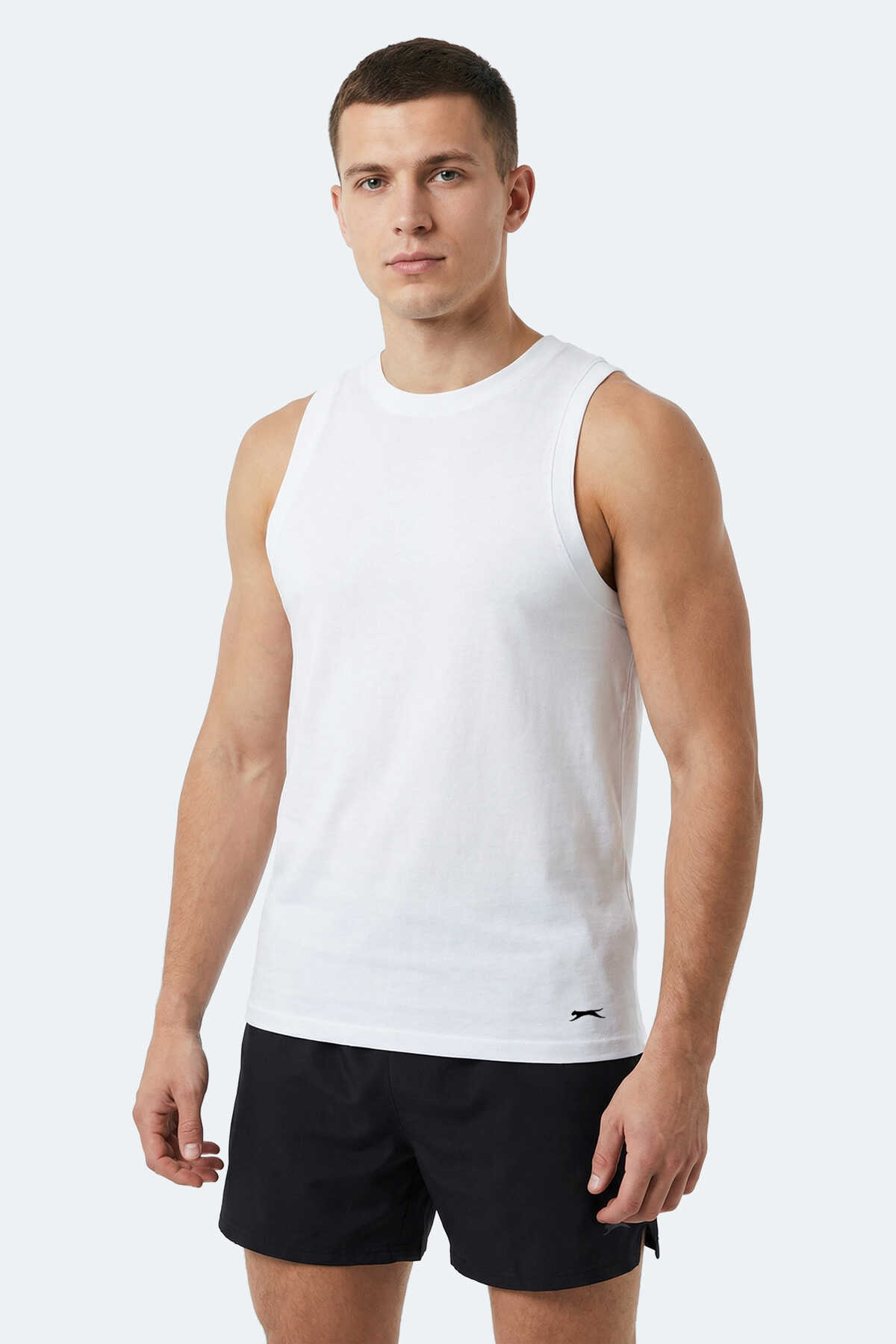 Slazenger - Slazenger KULAP Erkek Kolsuz Beyaz Tişört