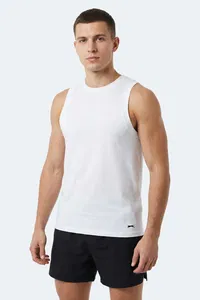 Slazenger - Slazenger KULAP Erkek Kolsuz Beyaz Tişört