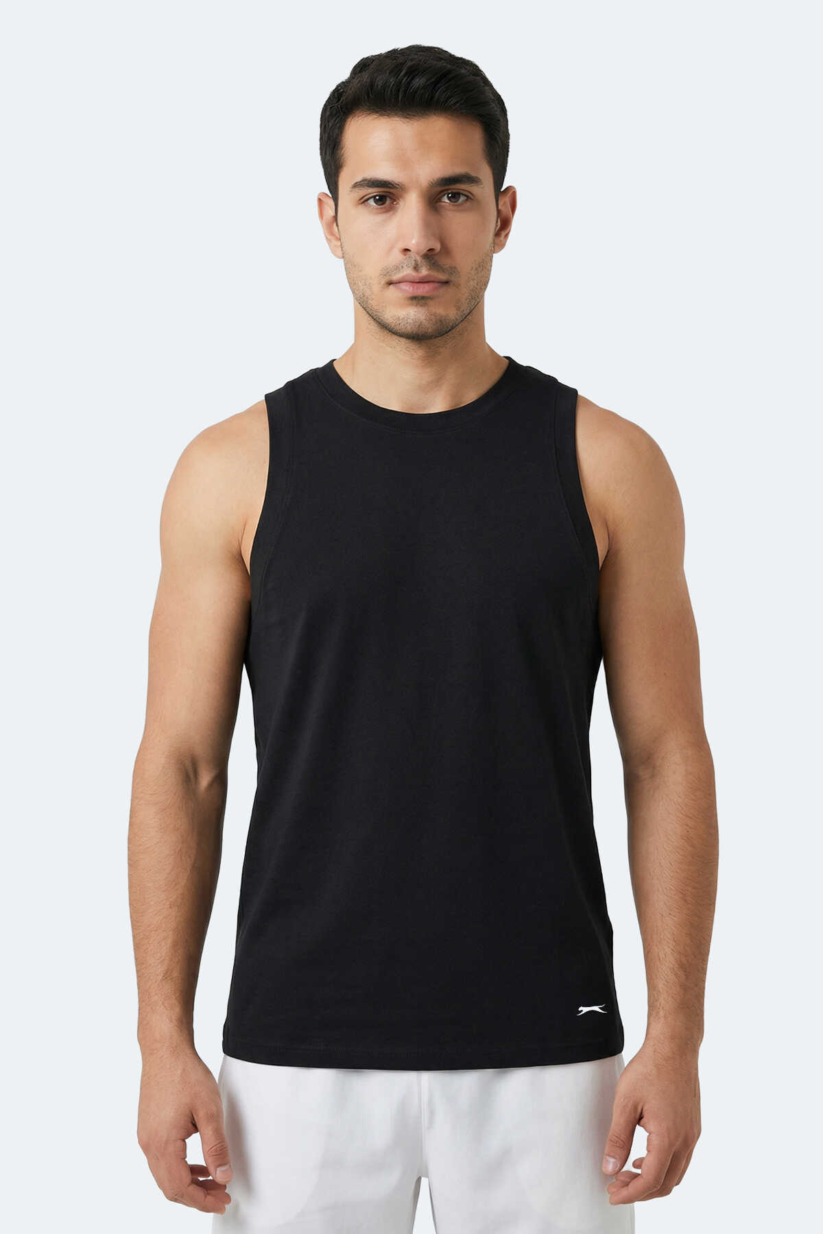 Slazenger - Slazenger KULAP Erkek Kolsuz Siyah Tişört