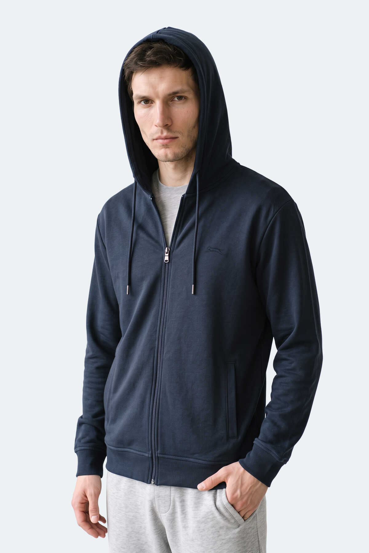 Slazenger KURTIS I Erkek Kapüşonlu Lacivert Sweatshırt - 3