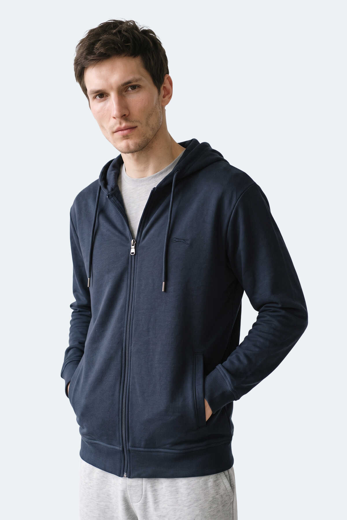 Slazenger KURTIS I Erkek Kapüşonlu Lacivert Sweatshırt - 5