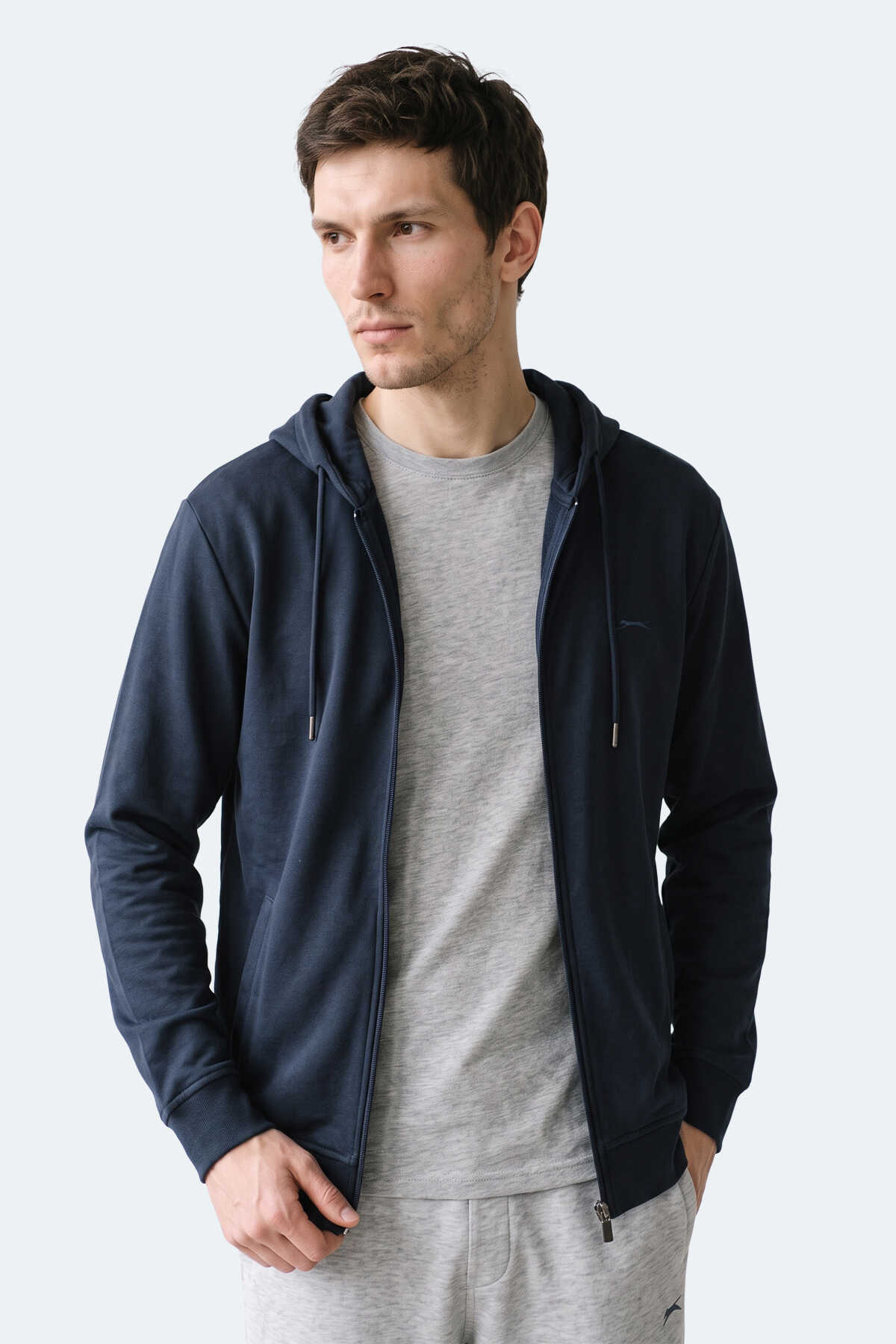 Slazenger KURTIS I Erkek Kapüşonlu Lacivert Sweatshırt - 6