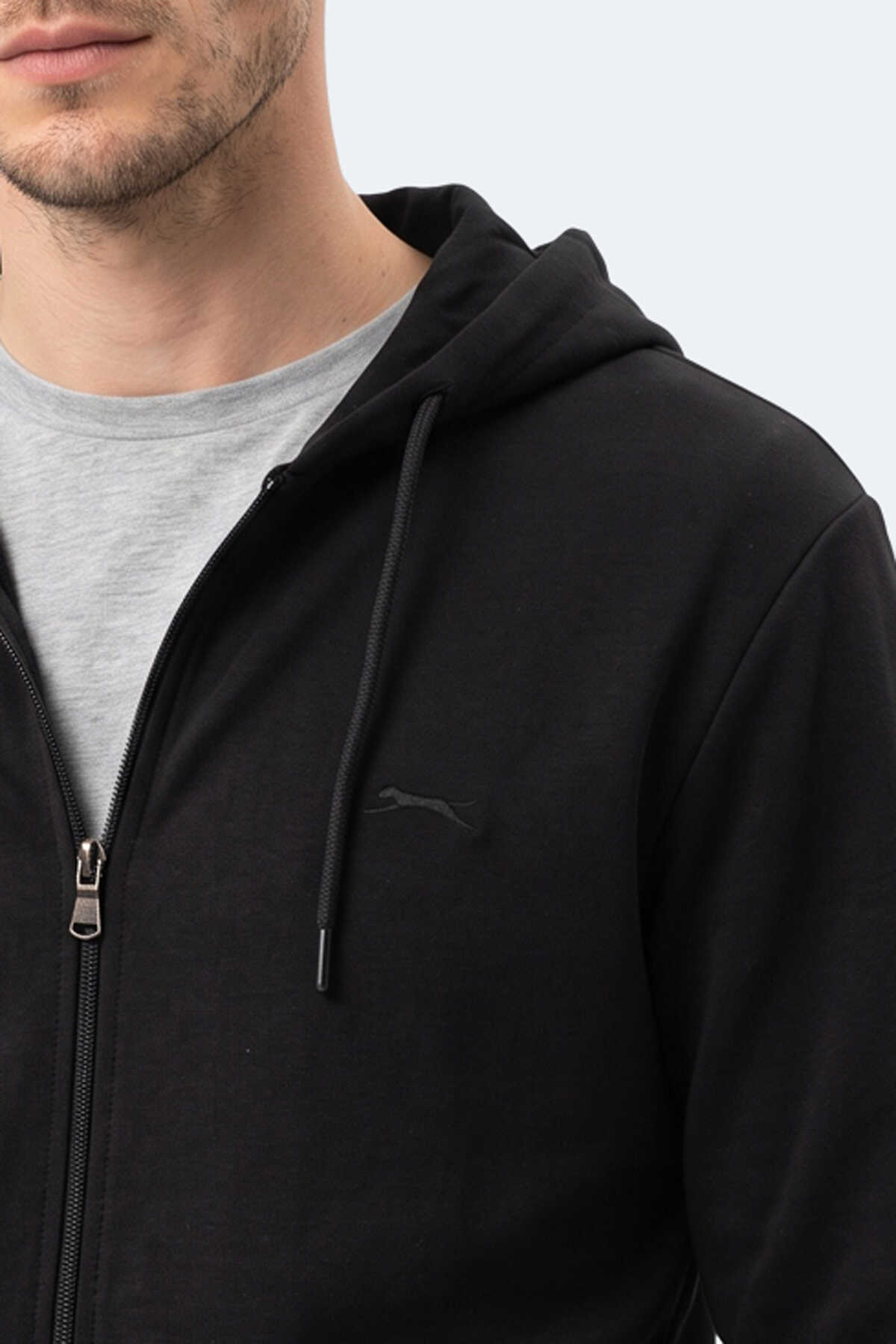 Slazenger KURTIS I Erkek Kapüşonlu Siyah Sweatshırt - 2