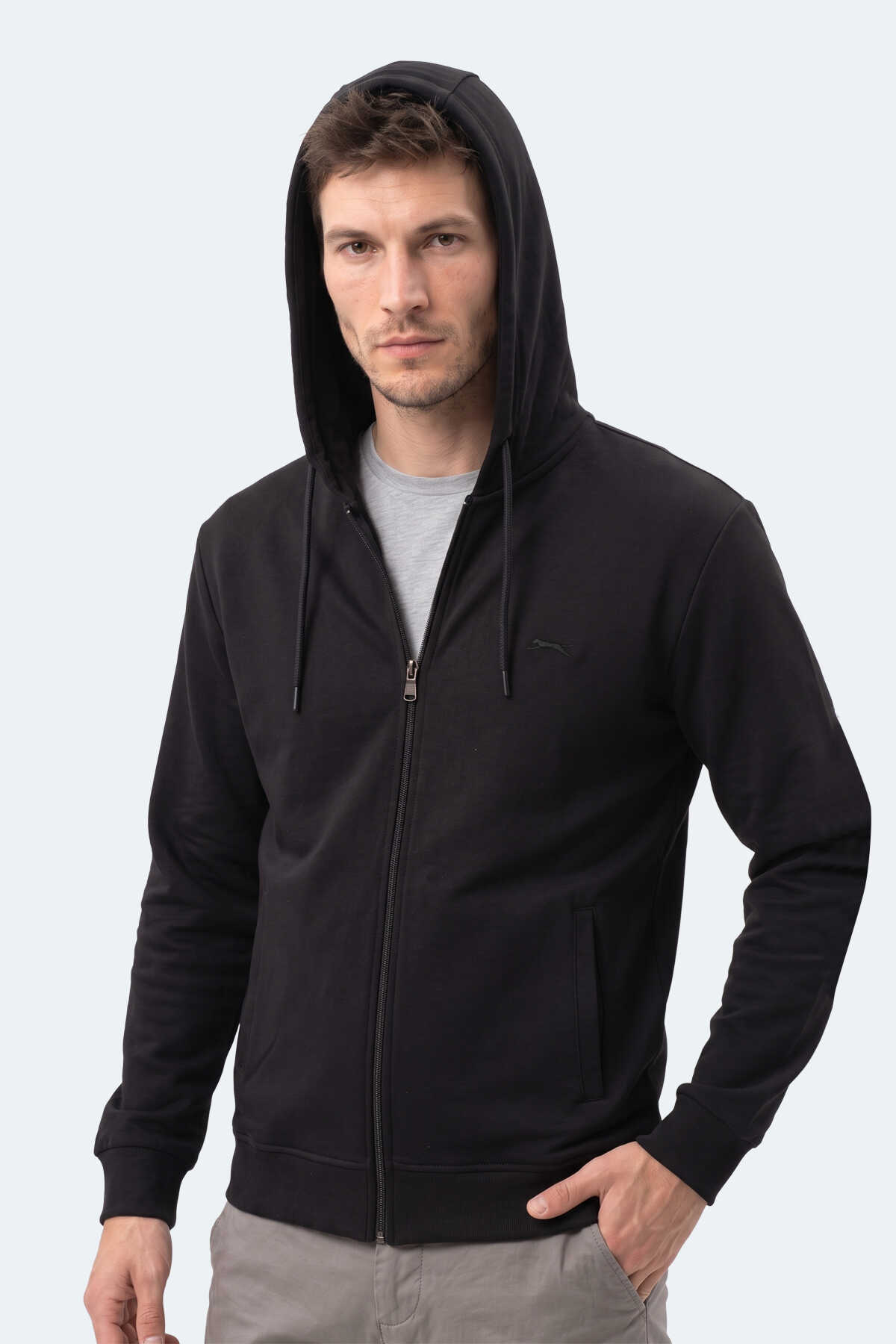 Slazenger KURTIS I Erkek Kapüşonlu Siyah Sweatshırt - 4