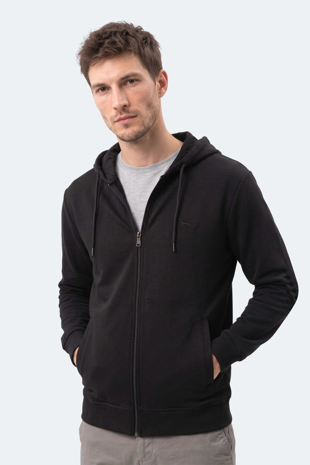 Slazenger KURTIS I Erkek Kapüşonlu Siyah Sweatshırt - 5