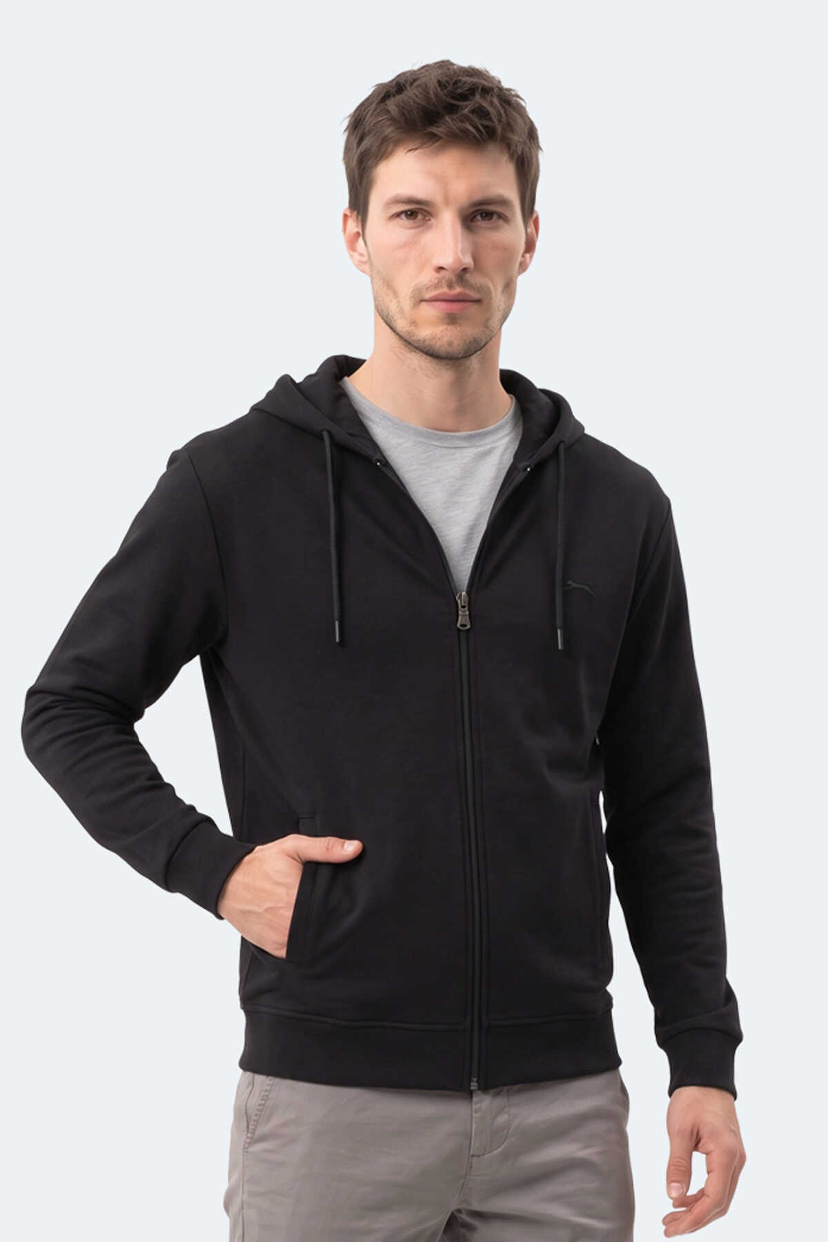 Slazenger KURTIS I Erkek Kapüşonlu Siyah Sweatshırt - 6