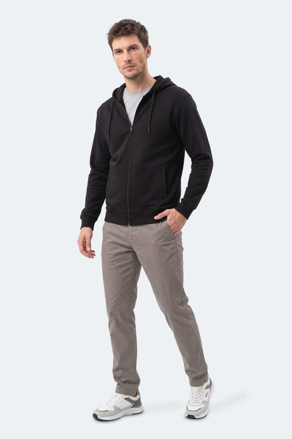 Slazenger KURTIS I Erkek Kapüşonlu Siyah Sweatshırt - 7