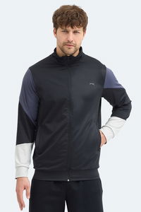 Slazenger - Slazenger KYLORA Erkek Dik Yaka Fermuarlı Siyah Sweatshırt