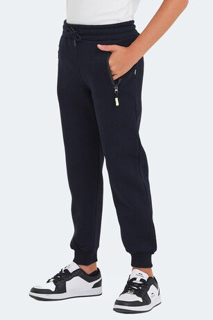 Slazenger LAMIS Unisex Çocuk Fermuar Cepli Lacivert Eşofman Altı 