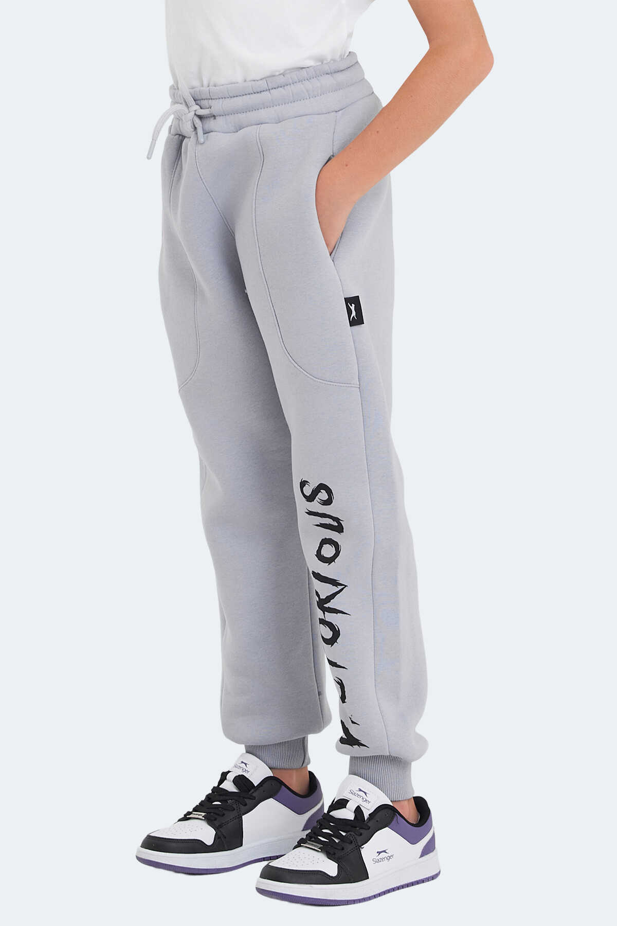 Slazenger - Slazenger LANEY Unisex Çocuk Eşofman Altı Taş Gri