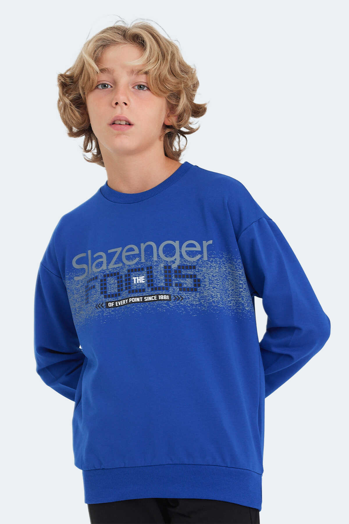 Slazenger - Slazenger LAST Unisex Çocuk Sweatshirt Saks Mavi