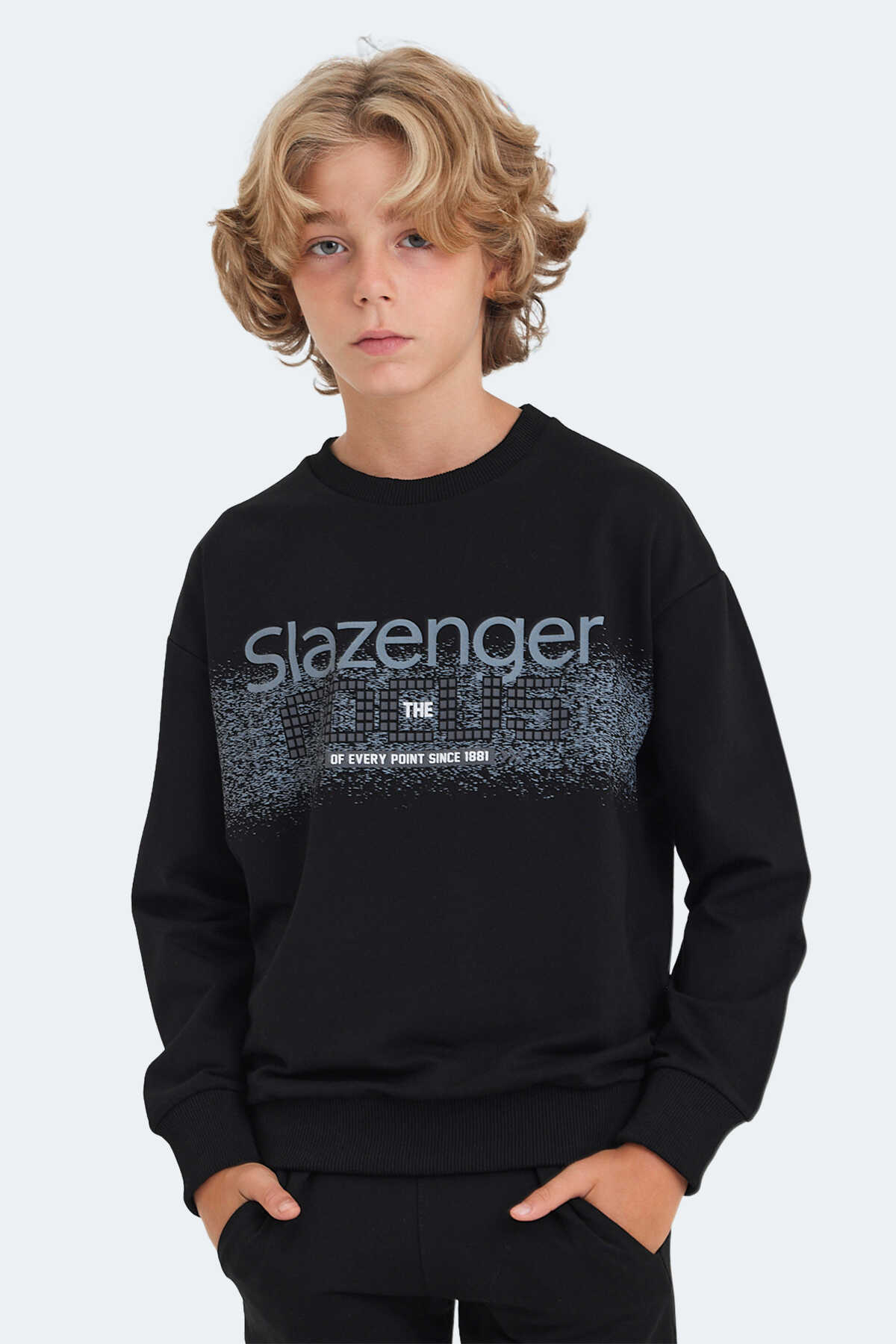 Slazenger - Slazenger LAST Unisex Çocuk Sweatshirt Siyah