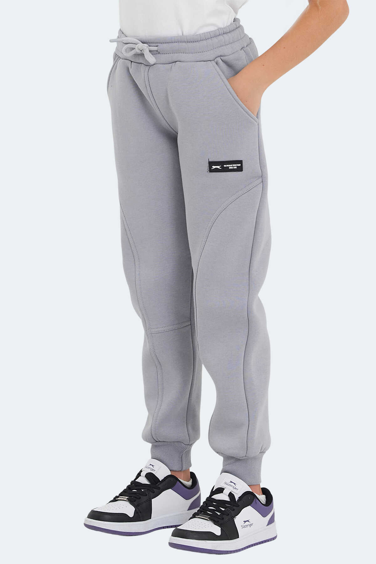 Slazenger - Slazenger LAVRA Unisex Çocuk Eşofman Altı Taş Gri