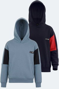 Slazenger - Slazenger LAYNE 2 Lİ SET Erkek Çocuk Kapüşonlu Cepli Lcivert/Kırmızı - Mavi/Lacivert Sweatshırt