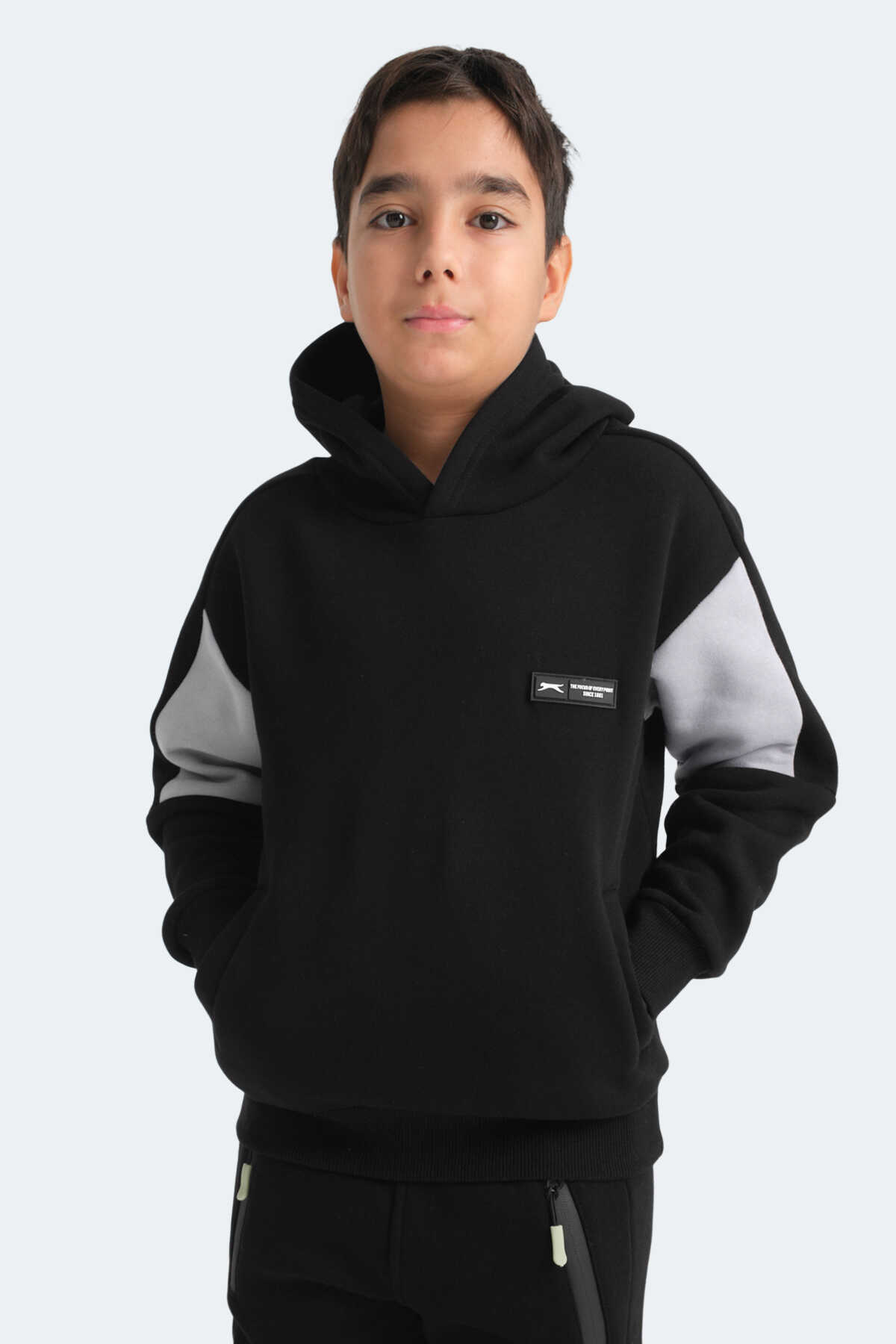 Slazenger - Slazenger LAYNE Unisex Çocuk Sweatshirt Siyah / Gri