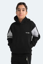 Slazenger - Slazenger LAYNE Unisex Çocuk Kapüşonlu Cepli Siyah / Gri Sweatshırt Slazenger - Slazenger LAYNE Unisex Çocuk Kapüşonlu Cepli Siyah / Gri Sweatshırt