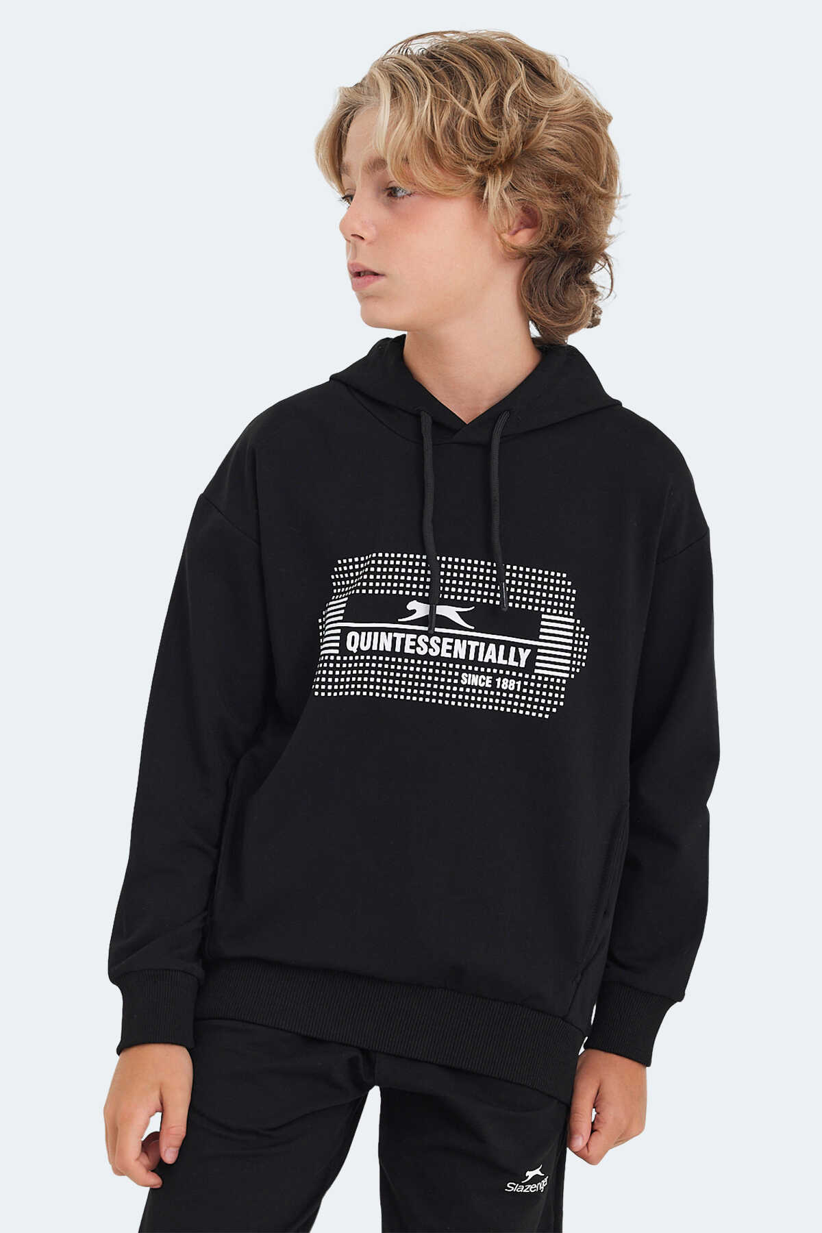 Slazenger - Slazenger LAYO Unisex Çocuk Sweatshirt Siyah