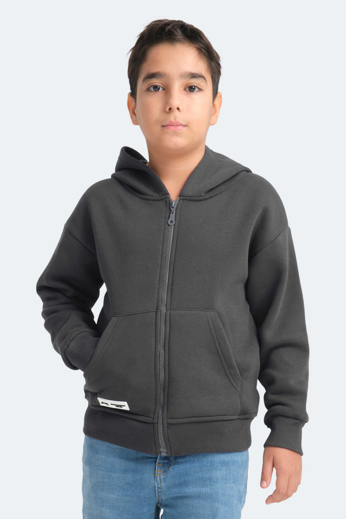 Slazenger - Slazenger LEKAN Unisex Çocuk Sweatshirt Koyu Gri