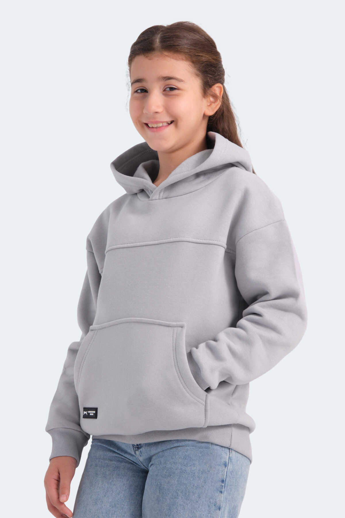 Slazenger - Slazenger LENE Unisex Çocuk Sweatshirt Taş Gri