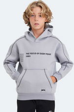 Slazenger - Slazenger LEVON Unisex Çocuk Kapüşonlu Cepli Taş Gri Sweatshırt Slazenger - Slazenger LEVON Unisex Çocuk Kapüşonlu Cepli Taş Gri Sweatshırt