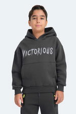 Slazenger - Slazenger LEXUS Unisex Çocuk Kapüşonlu Cepli Koyu Gri Sweatshırt Slazenger - Slazenger LEXUS Unisex Çocuk Kapüşonlu Cepli Koyu Gri Sweatshırt