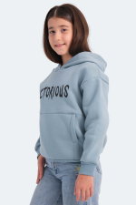 Slazenger - Slazenger LEXUS Unisex Çocuk Kapüşonlu Cepli Mavi Sweatshırt