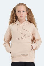Slazenger - Slazenger LINK Unisex Çocuk Kapüşonlu Cepli Camel Sweatshırt Slazenger - Slazenger LINK Unisex Çocuk Kapüşonlu Cepli Camel Sweatshırt