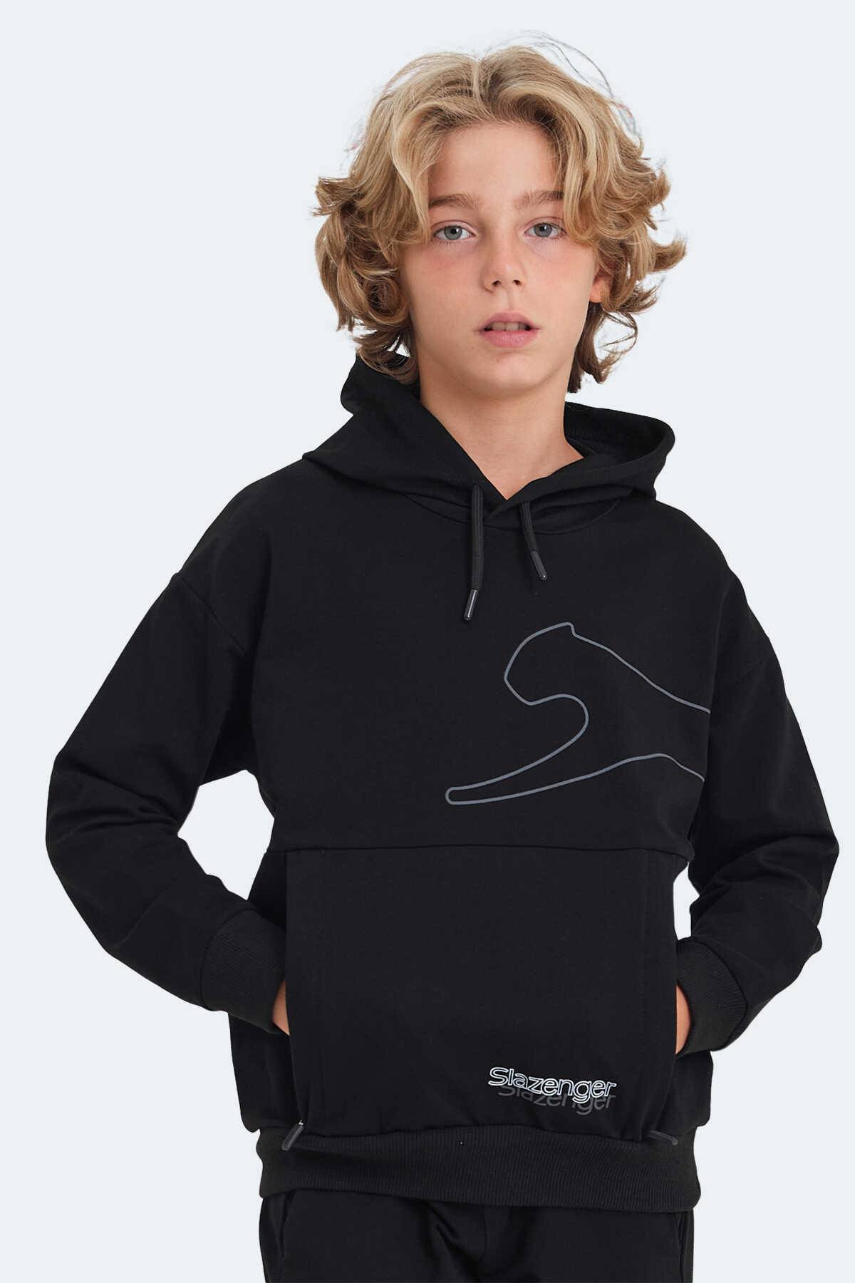 Slazenger - Slazenger LINK Unisex Çocuk Sweatshirt Siyah