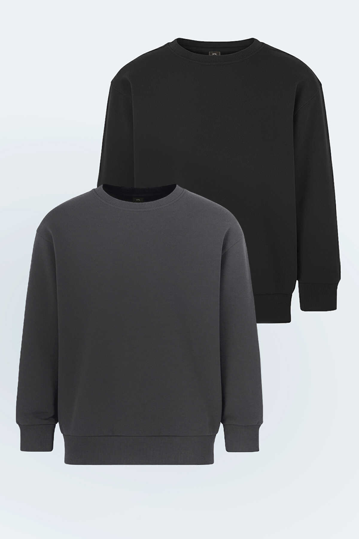 Slazenger - Slazenger LOGAN 2 li set Unisex Çocuk Siyah - Gri Sweatshırt