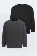 Slazenger - Slazenger LOGAN 2 li set Unisex Çocuk Siyah - Gri Sweatshırt