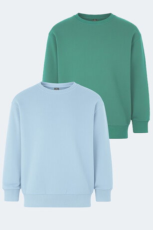 Slazenger LOGAN 2 li set Unisex Çocuk Yeşil - Mavi Sweatshırt