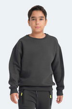 Slazenger - Slazenger LOGAN Unisex Çocuk Koyu Gri Sweatshırt Slazenger - Slazenger LOGAN Unisex Çocuk Koyu Gri Sweatshırt
