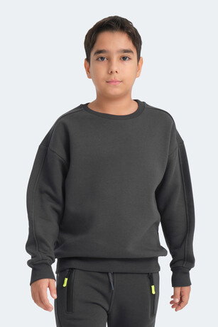 Slazenger LOGAN Unisex Çocuk Koyu Gri Sweatshırt