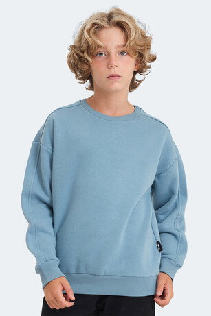 Slazenger LOGAN Unisex Çocuk Mavi Sweatshırt