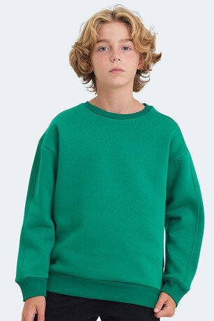 Slazenger LOGAN Unisex Çocuk Yeşil Sweatshırt