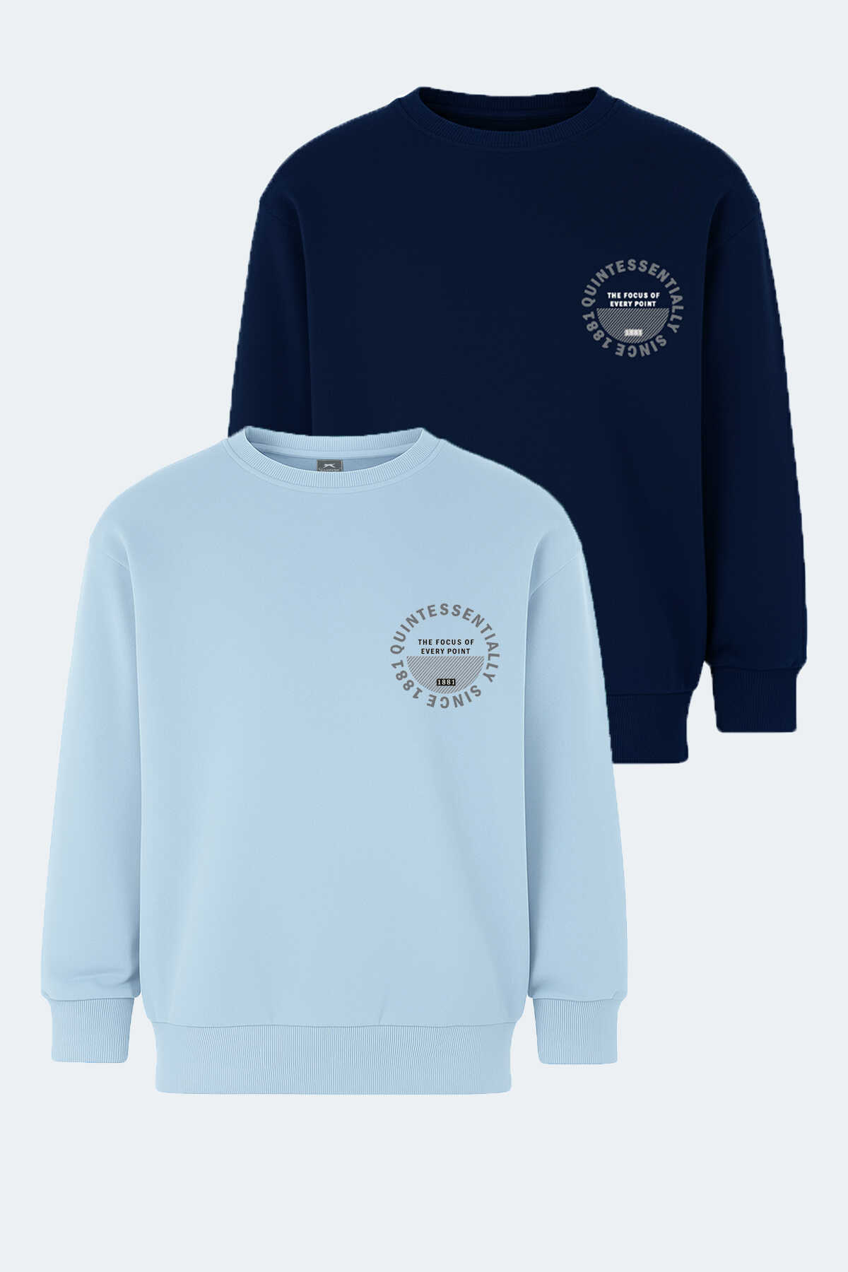 Slazenger - Slazenger LONE 2 li Set Unisex Çocuk Lacivert - Mavi Sweatshirt