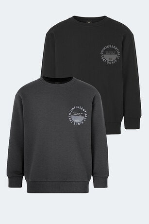 Slazenger LONE 2 li Set Unisex Çocuk Siyah - Koyu Gri Sweatshırt