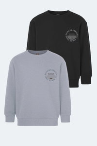 Slazenger - Slazenger LONE 2 li Set Unisex Çocuk Siyah -Taş Gri Sweatshırt