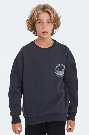 Slazenger LONE Unisex Çocuk Koyu Gri Sweatshırt
