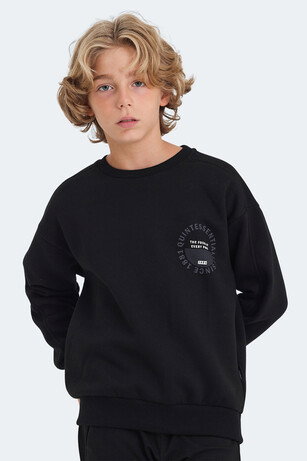 Slazenger LONE Unisex Çocuk Siyah Sweatshırt