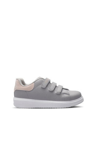 Slazenger LOVE I Kız Çocuk Cırt Cırtlı Gri / Pembe Günlük Spor Ayakkabısı 