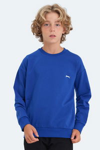 Slazenger - Slazenger LUPPA IN Unisex Çocuk Kapüşonlu Saks Mavi Sweatshırt Slazenger - Slazenger LUPPA IN Unisex Çocuk Kapüşonlu Saks Mavi Sweatshırt