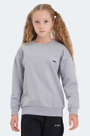 Slazenger LUPPA IN Unisex Çocuk  Taş Gri Sweatshırt 