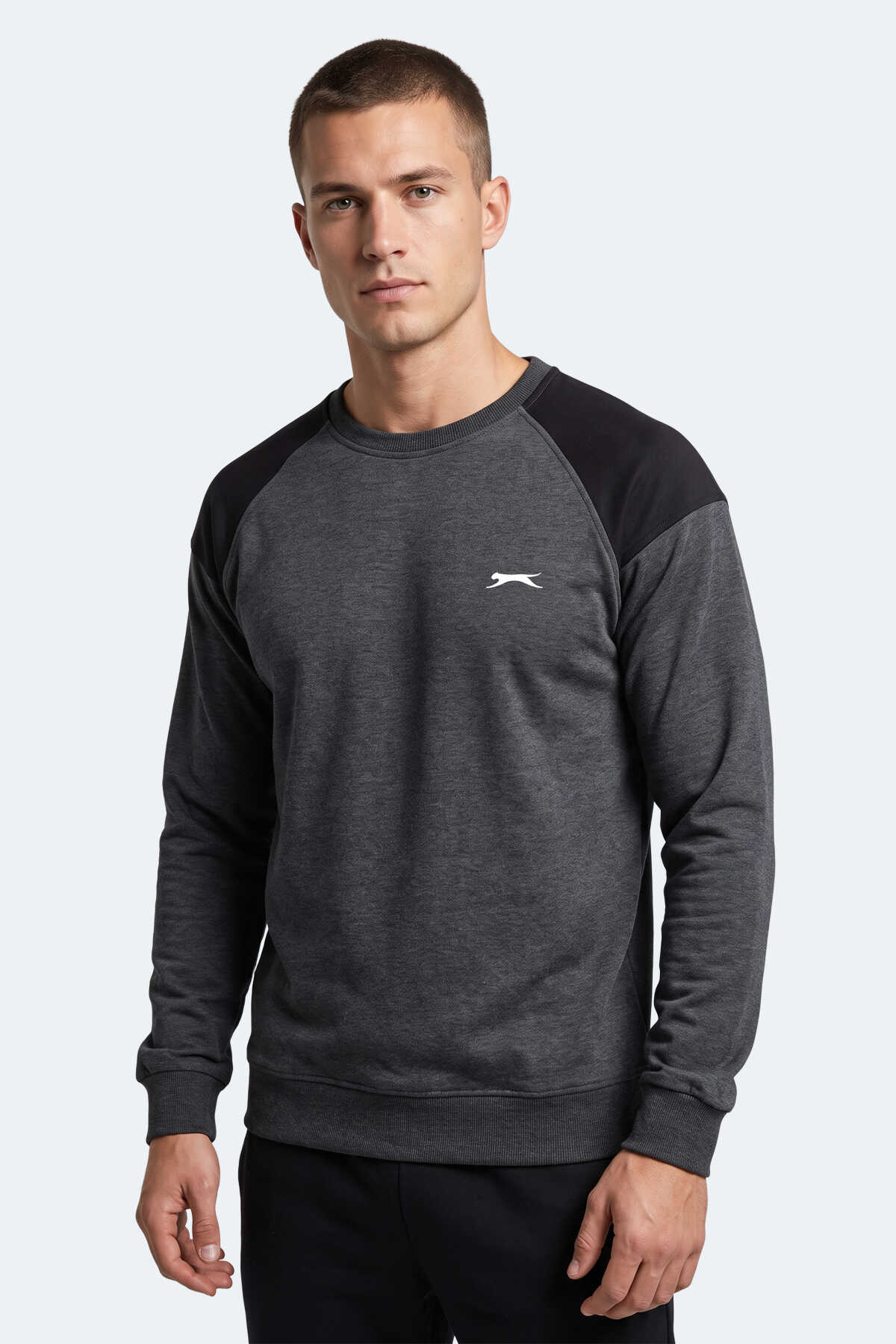 Slazenger - Slazenger MADE Erkek Koyu Gri Sweatshırt