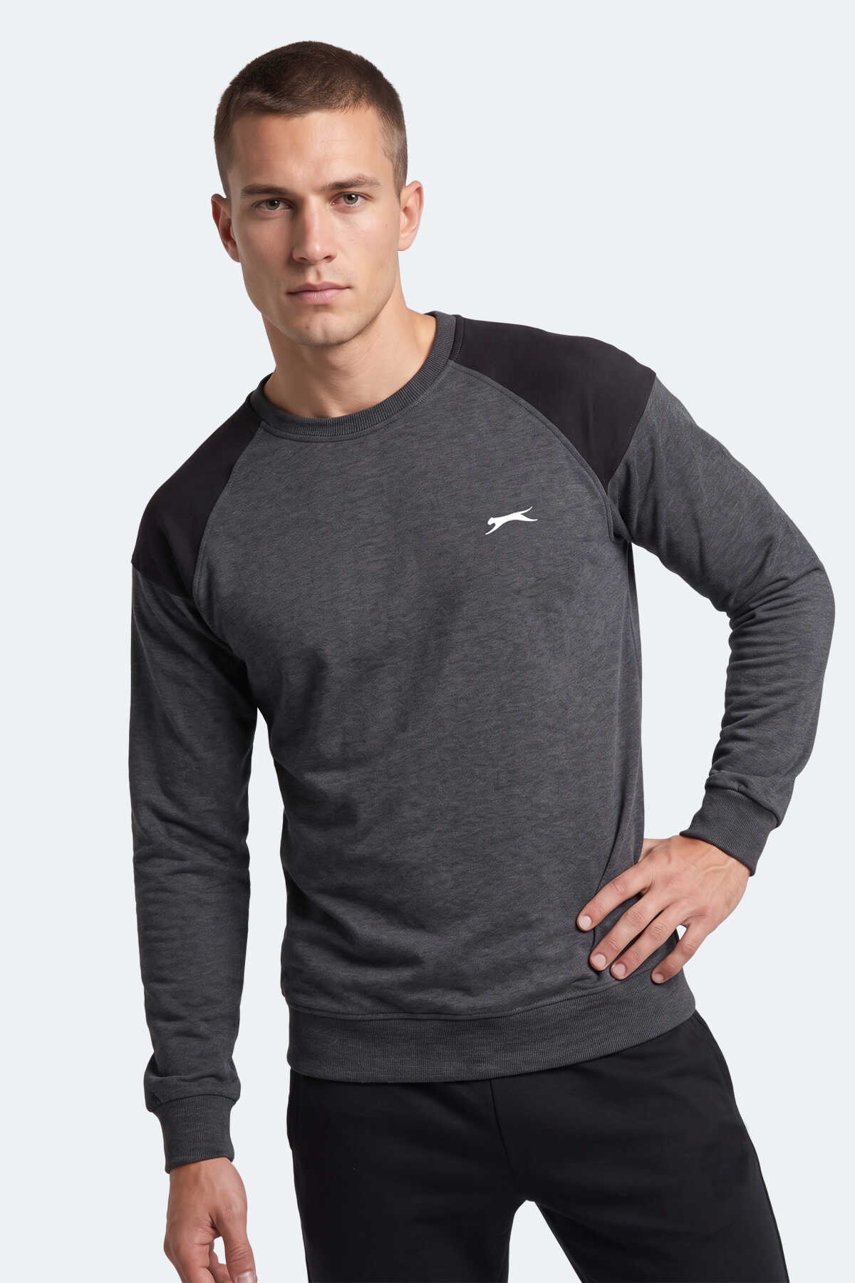 Slazenger MADE Erkek Koyu Gri Sweatshırt - 3
