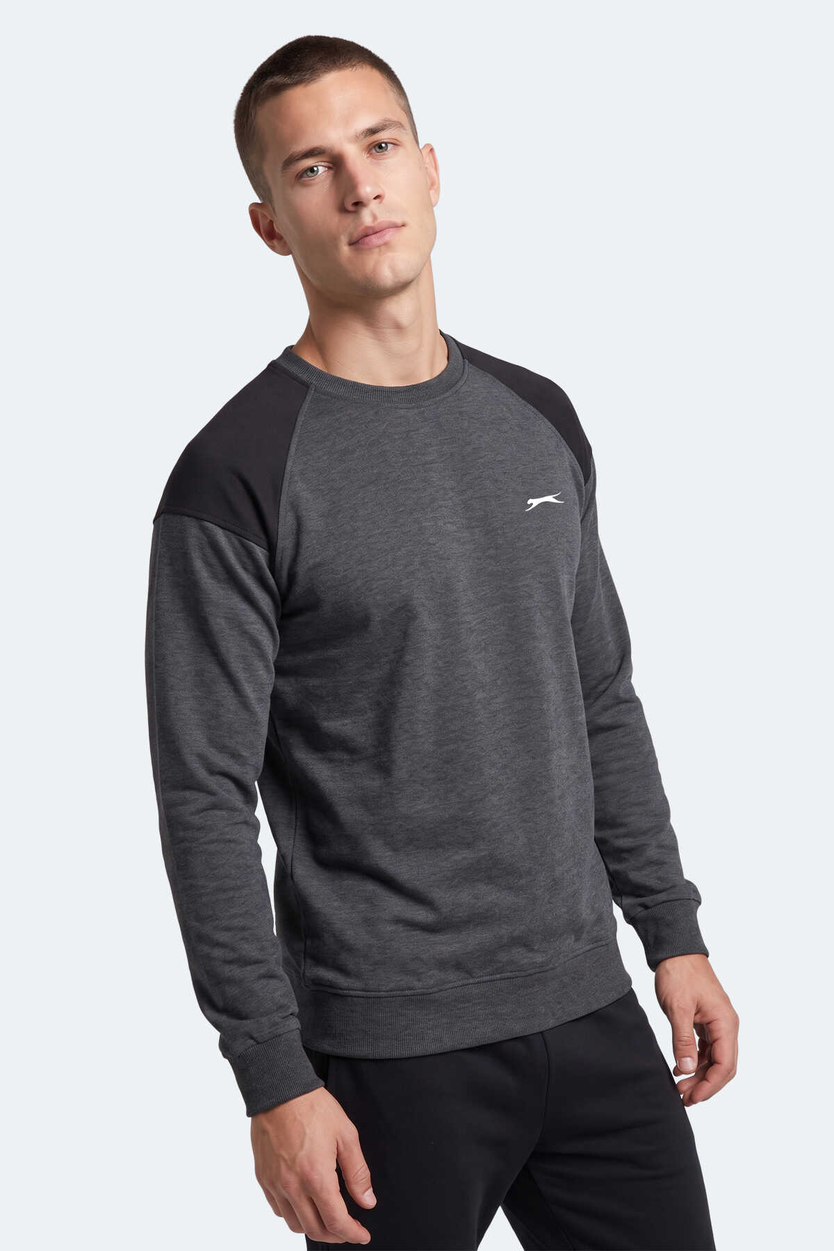 Slazenger MADE Erkek Koyu Gri Sweatshırt - 4
