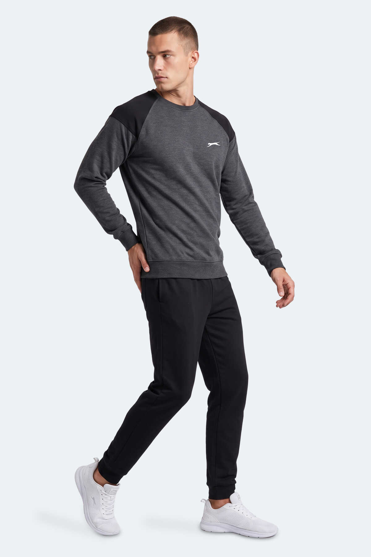 Slazenger MADE Erkek Koyu Gri Sweatshırt - 6