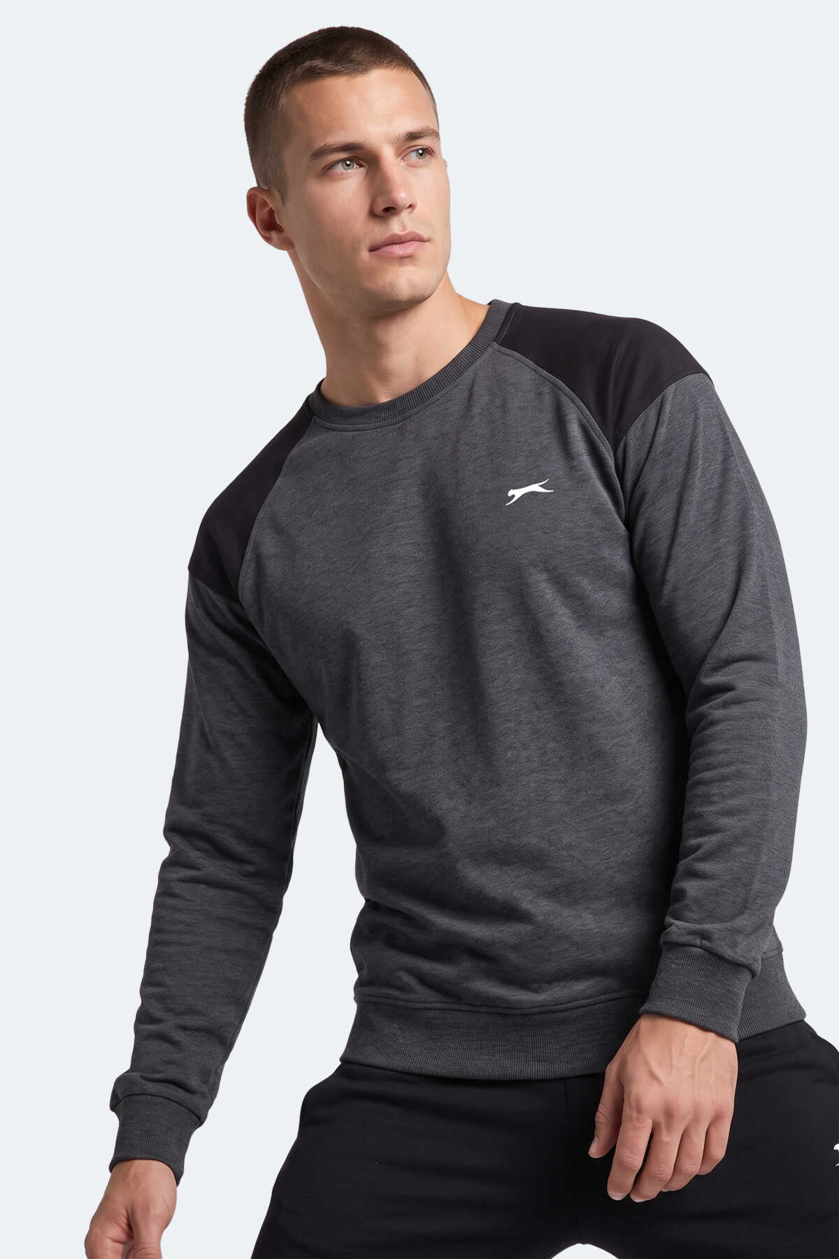 Slazenger MADE Erkek Koyu Gri Sweatshırt - 7